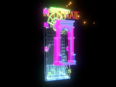 Collectible Holographic Flash Card - NFT Template 3D model