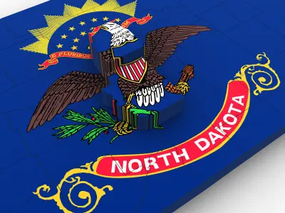 North Dakota Political Map 3D model