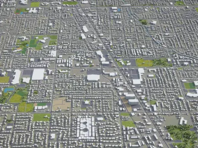 Orem - 3D City Model Low-poly 3D model