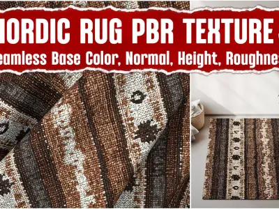 Nordic Rug VOL03 4K Seamless PNG PBR Textures Texture