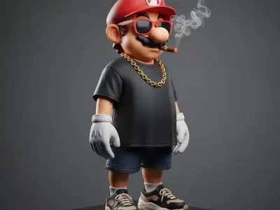 Super Mario Street Style -  3D Printable Figure - Presupported 3D print model