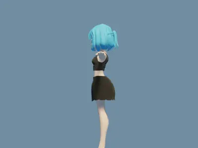 Anime girl Low-poly 3D model