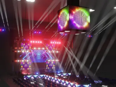 Arena concert animated stage scene EEVEE render  3D model