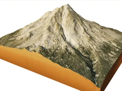 Mount Shasta 3d model terrain 3D model