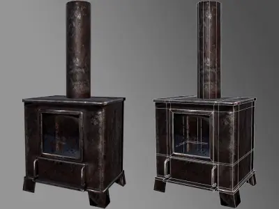 Stove Low poly scanning 3D  Low-poly 3D model