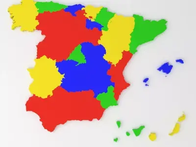 Map of Spain Low-poly 3D model
