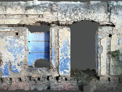 Abandoned House Ruined Part Scan - Door and Niche 3D model