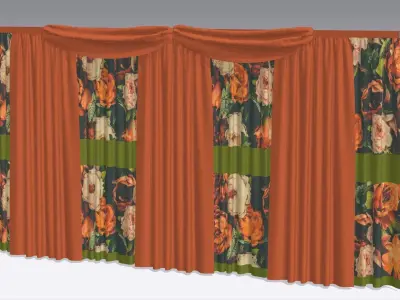 Curtain Low-poly 3D model