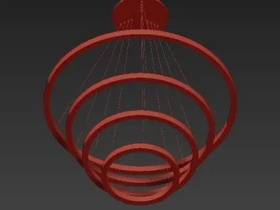 Matt Brass Gragston 4 Light LED Geometric Pendant 3D model