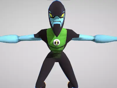 XLR8 -  DNA sample of a Kineceleran - Ben 10 Omniverse Low-poly 3D model