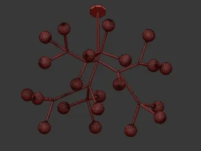 raze 2 chandelier with balls hanging from it 3D model