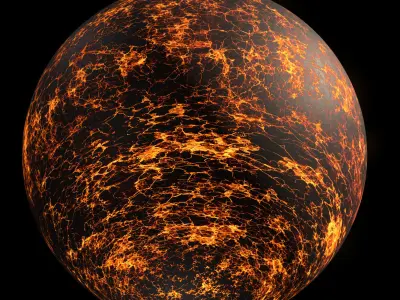 Lava Planet 01 - 8k PBR Low-poly 3D model
