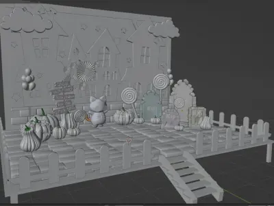 Halloween pastel cute 3D model