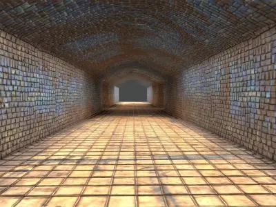 dark tunnel Low-poly 3D model