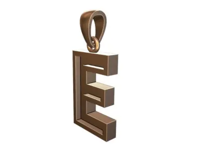 marquee style initial letter E pendant 3D print model