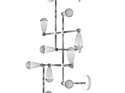 Golden Wall Lamp 3D model purchase