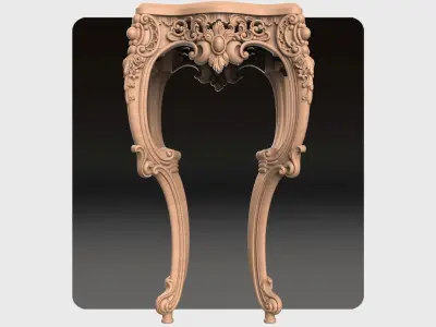 Carved telephone table for CNC 03 3D model