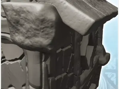 Tower with dried mud walls and side oriel 10 - Medieval Gothic F 3D print model