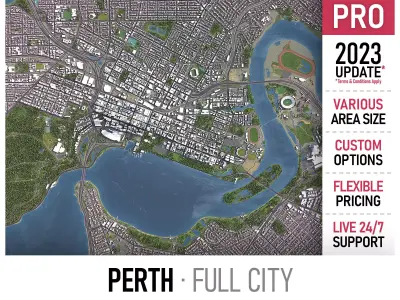 Perth - 3D City Model Low-poly 3D model