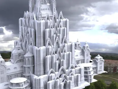 Mines of Moria Dwarf Architecture Kitbash 3D model