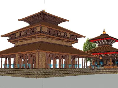 Architecture-Religion-God-Culture-Temple-0274 temple in nepal 3D model