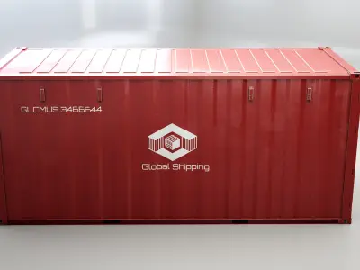  Intermodal Shipping Container 20-foot-long - Red 