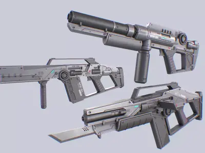 Scifi rifle collection 3D Model Pack