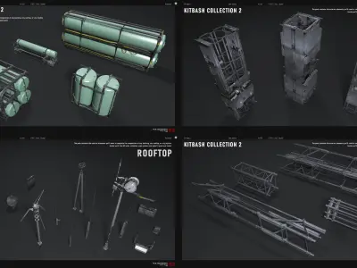 ROOFTOP Props Collection Kitbash 2 3D model