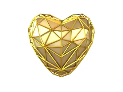 Stylish Heart V4 030 Low-poly 3D model