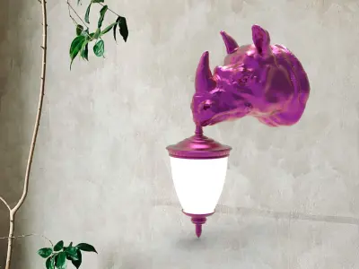 Rhino Wall Lamp 3D print model purchase
