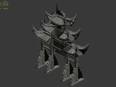 Tang-Street-Memorial Arch 06 3D model