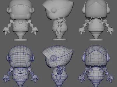 cute robot Low-poly 3D model