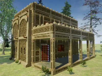Fantasy medieval house 01 Free low-poly 3D model