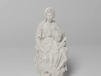 Madonna of Bruges Sculpture VR AR Mobile-ready Game-ready Low-poly 3D model