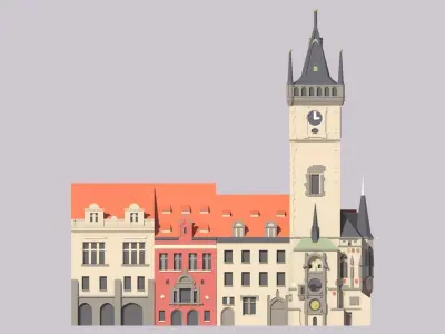 Prague Old City Hall 3D print model