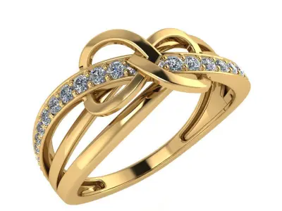 Light Weight Gold Diamond Ring DOC-R8121 3D print model