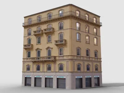 Classic Italian 3 Buildings Pack 3D model