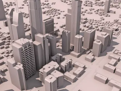 City Model with tall buildings 3D model