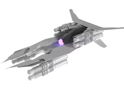 Spaceship Fighter 3D Sci-Fi Game Model 3D 3D model 3D model