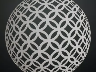 Silver Perforated Circle Brass PBR Seamless Texture