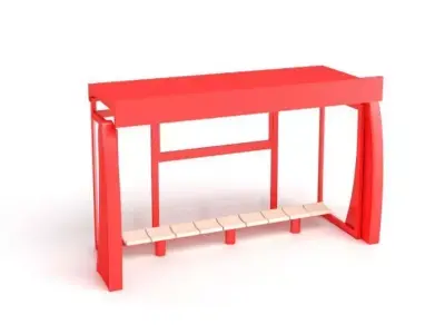 Red Desk   Street Element Design 3D model