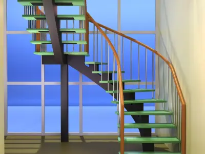 Ladder spiral staircase 3D model