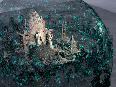 Sci fi city Energy Barrier city 3 3D model