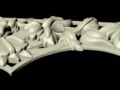 Central decor ornament for furniture 3D model 1140