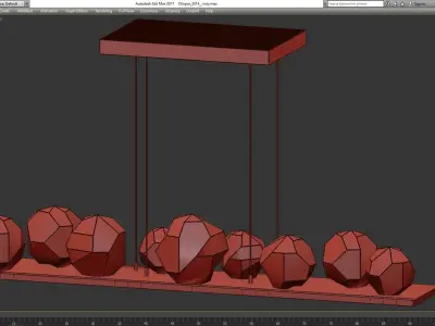 Hand Blown Glass Lighting low poly 3d model Low-poly 3D model