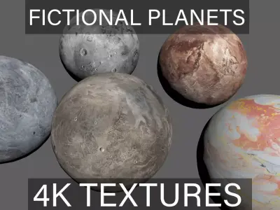 4K PBR Fictional Planets Low-poly 3D model