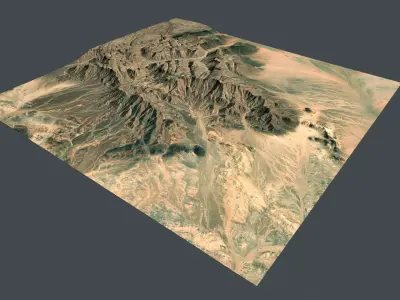 Mountain landscape Haggar Sahara Algeria 3D model