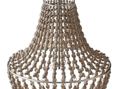Wood Bead Chandelier 3D model
