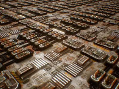 PBR Sci-Fi Industrial Texture 15 Low-poly 3D model