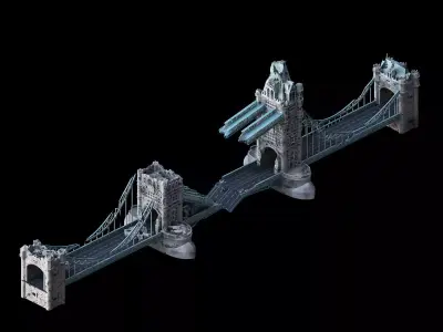 Sci Fi Building-London Tower Bridge 03 3D model